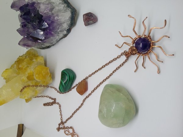 Sunburst Amethyst Pendant